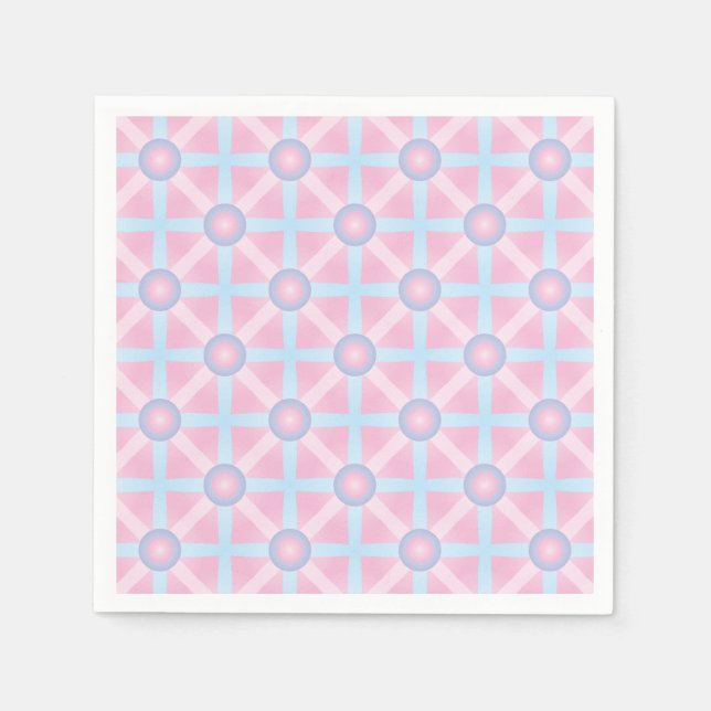 Niedliches rosa, Lila und hellblaues Muster Serviette (Vorderseite)