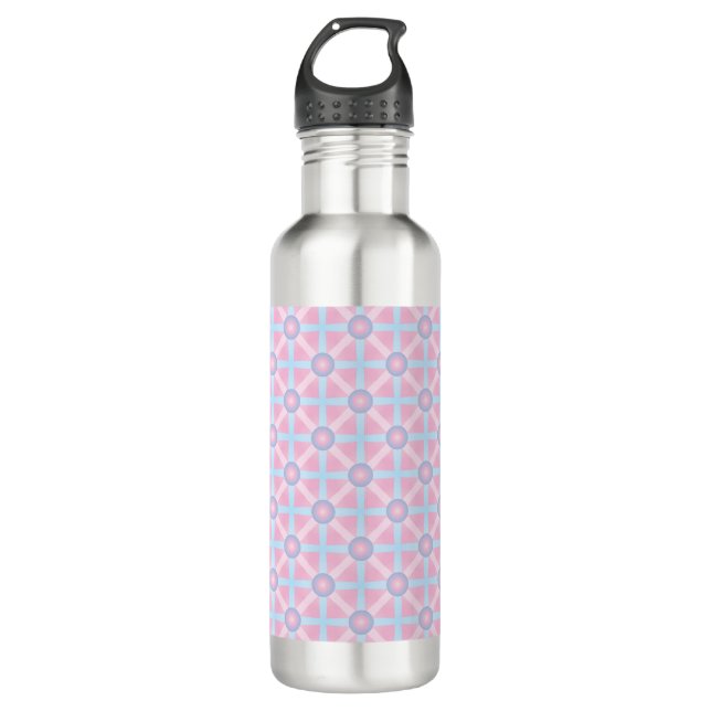 Niedliches rosa, Lila und hellblaues Muster Trinkflasche (Vorderseite)