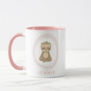 Niedliches Rosa Lotus Yoga Slotdesign Personalisie Tasse