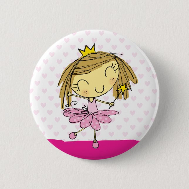 Niedliches rosa Mädchen Prinzessin Ballet Button (Vorderseite)