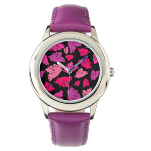 Niedliches rosa Muster Armbanduhr