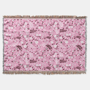 niedliches rosa Muster der Vögel und der Blumen Decke
