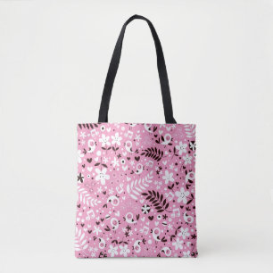 niedliches rosa Muster der Vögel und der Blumen Tasche