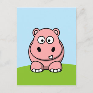 Niedliches rosa Nilpferd Postkarte