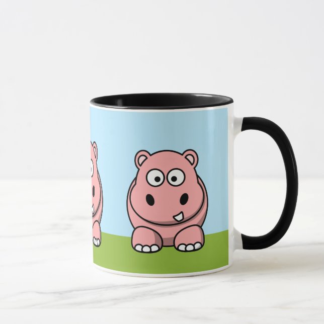 Niedliches rosa Nilpferd Tasse (Rechts)