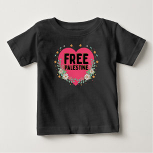niedliches rosa Palästina-Herzdesign Baby T-shirt