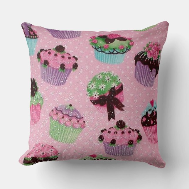 Niedliches rosa Polka-Punkt-kleiner Kissen (Vorderseite)