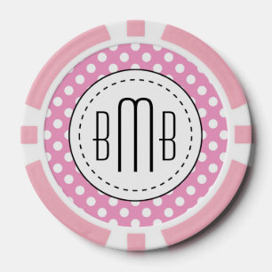 Niedliches rosa Polka-Punkt-Muster Pokerchips
