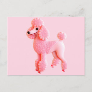 Niedliches rosa Poodle Postkarte