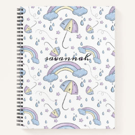 Niedliches rosa Rainbow Monogram Sketchbook Notizbuch