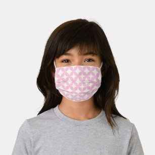 Niedliches rosa Retro Geometrie Mitteles Mod-Muste Kinder Mund-Nasen-Maske Aus Stoff