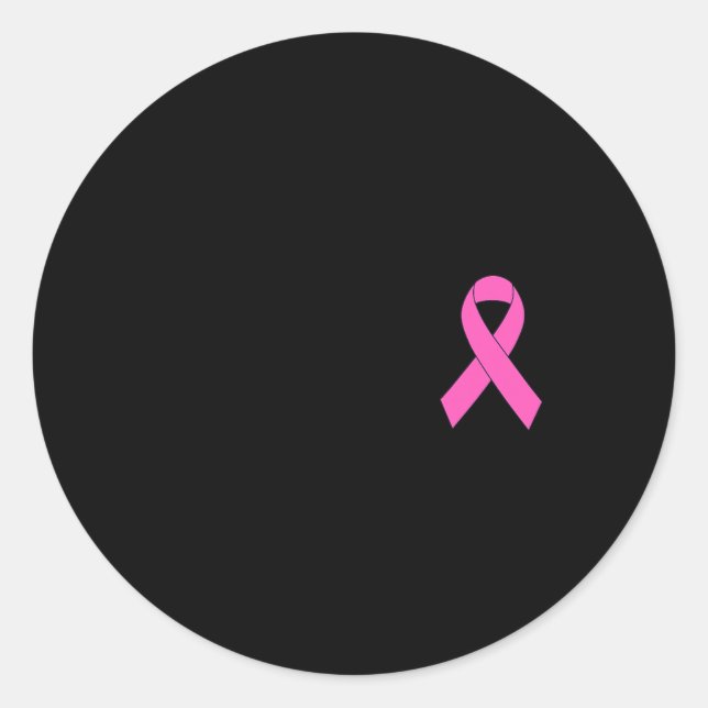 Niedliches Rosa Ribbon Brustkrebs Bewusstsein Frau Runder Aufkleber (Vorderseite)