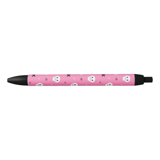 Niedliches rosa Schädelmuster Kugelschreiber (Vorderseite)