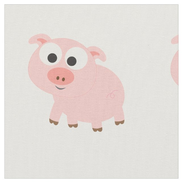 Niedliches rosa Schwein Stoff (Nahaufnahme)