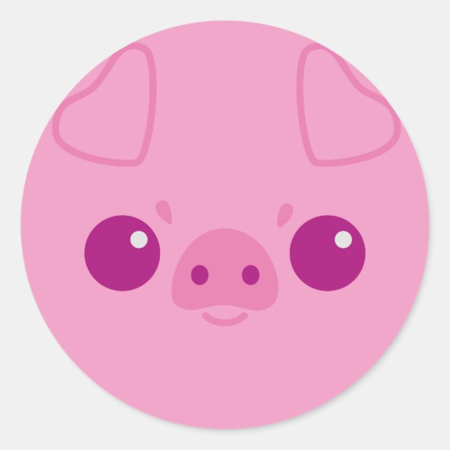 Niedliches rosa Schweinefass Runder Aufkleber (Vorderseite)