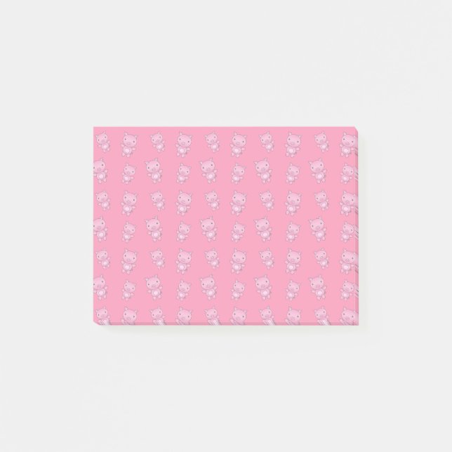 Niedliches rosa Schweinmuster Post-it Klebezettel (Vorderseite)