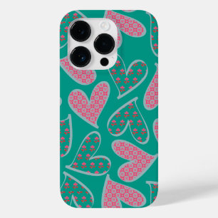 Niedliches rosa und Aquamarines Blumenmuster Case-Mate iPhone 14 Pro Hülle