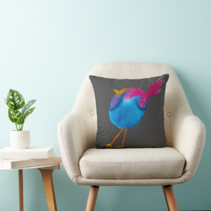 Niedliches Rosa und Blaue Vogelart Kissen