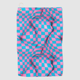 Niedliches rosa und blaues Abstraktes Prüfplatinen Golfhandtuch