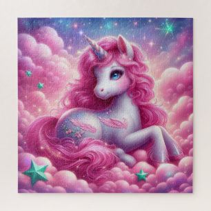 Niedliches Rosa und blaues Einhorn