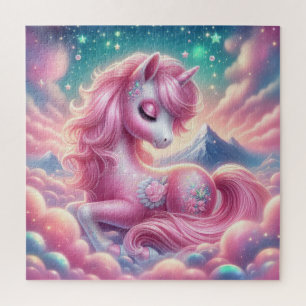 Niedliches Rosa und blaues Einhorn