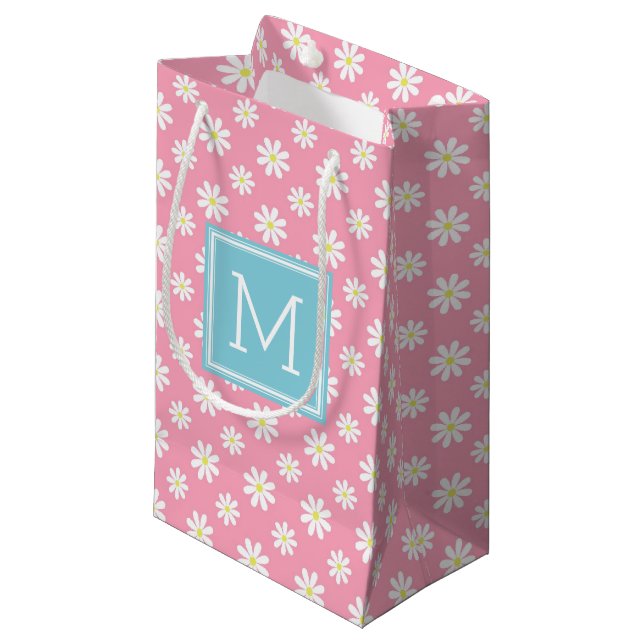 Niedliches rosa und blaues Muster Personalisiert Kleine Geschenktüte (Vorderseite Schrägansicht)