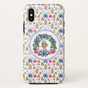 Niedliches Rosa und blaues Weihnachtslied Case-Mate iPhone Hülle