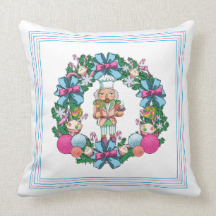 Niedliches Rosa und blaues Weihnachtslied Kissen