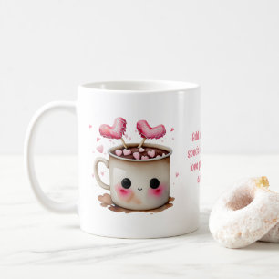 Niedliches Rosa und cremefarbenes Wasser - Kakao L Kaffeetasse