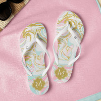 Niedliches Rosa und Gold Suminagashi Mit Monogramm
