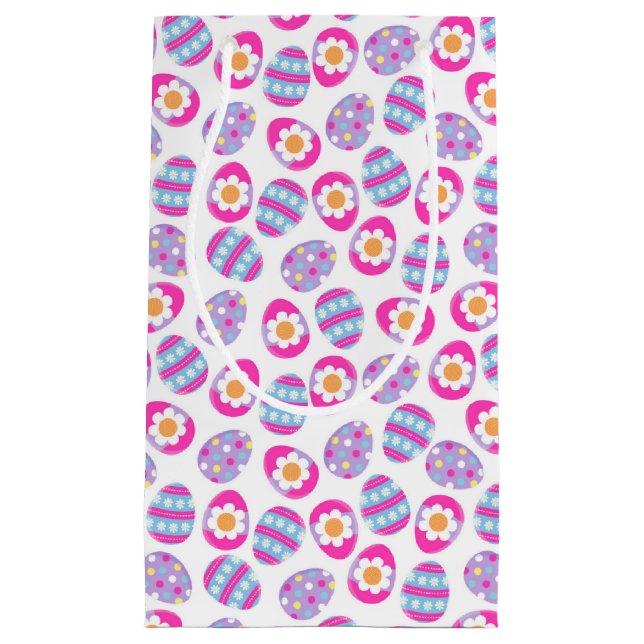 Niedliches rosa und Lila Ostereier Muster Kleine Geschenktüte (Vorderseite)