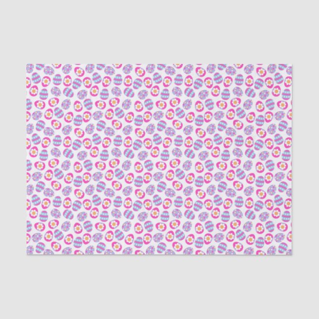 Niedliches rosa und Lila Ostereier Muster Seidenpapier (Vorderseite)