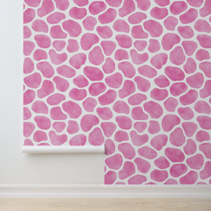 Niedliches Rosa und Weiße Giraffe-Muster Tapete