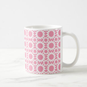 Niedliches rosa und weiße Sterne Blume Muster Kaffeetasse