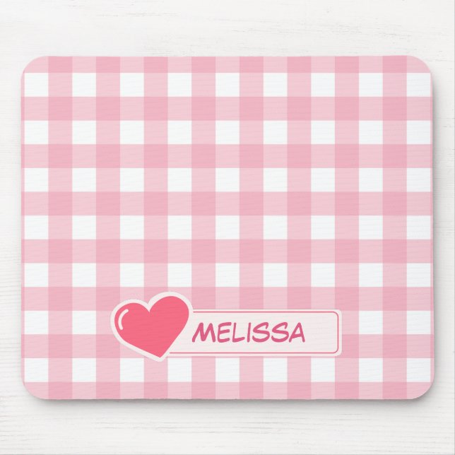 Niedliches rosa und weißes Karton Mousepad (Vorne)