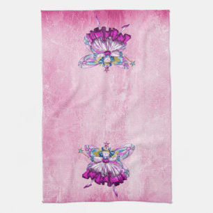 Niedliches rosa Zuckerpflaumen-Fee-Küchen-Tuch Handtuch