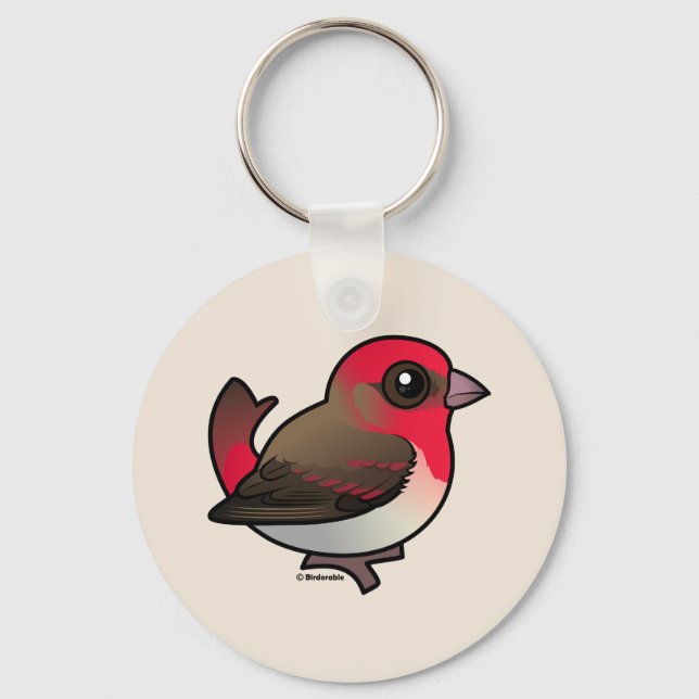 Niedliches Rosefinch Schlüsselanhänger (Vorderseite)