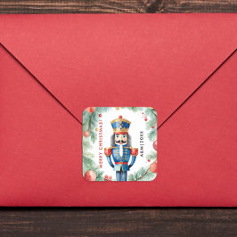 Niedliches Rot-Grün-Weihnachtscreme Quadratischer Aufkleber