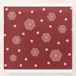 Niedliches Rot mit Hexagon-Getränk-Untersetzer Glasuntersetzer