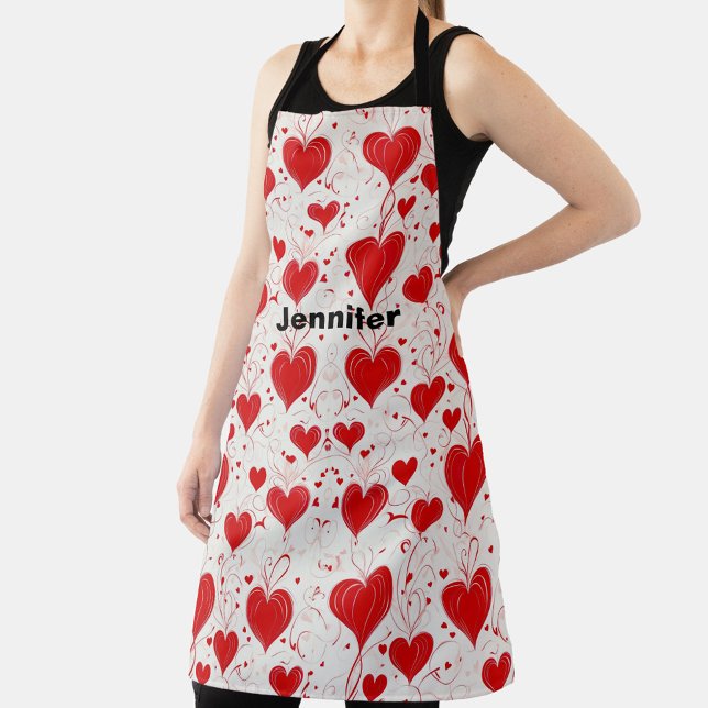 Niedliches Rot, rosa Herzen, Monografie des Valent Schürze (Von Creator hochgeladen)