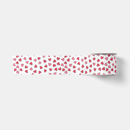 Niedliches Rot-Rot-Rosa-Muster Satinband