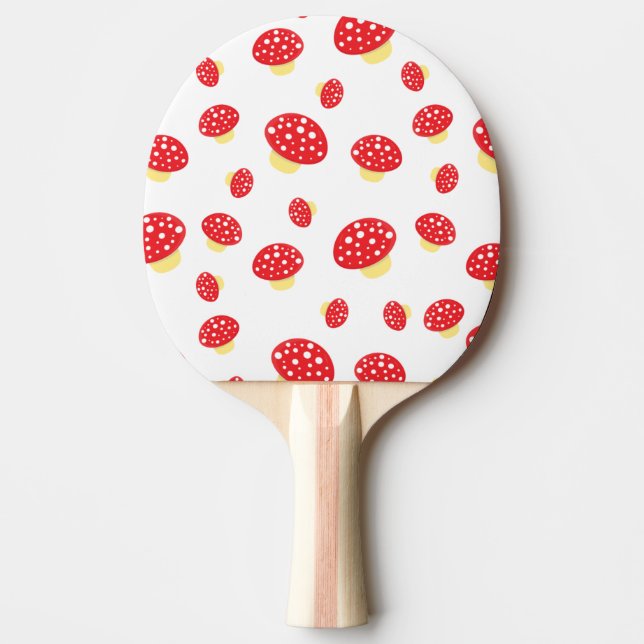 Niedliches Rot-Spott-Toadstool-Pilzmuster Tischtennis Schläger (Vorderseite)