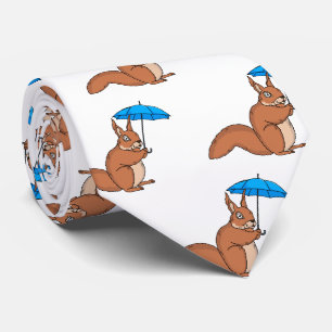 Niedliches Rotes Eichhörnchen mit Cartoon Krawatte
