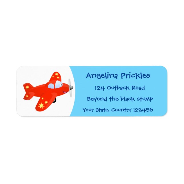 Niedliches rotes Flugzeug mit Cartoon (Vorne)