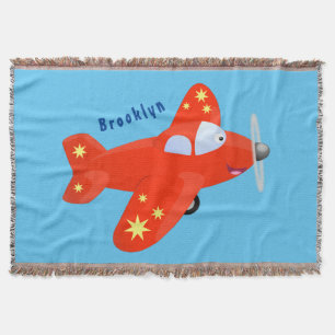 Niedliches rotes Flugzeug mit Cartoon Decke