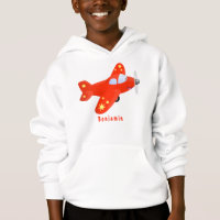 Niedliches rotes Flugzeug mit Cartoon