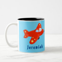 Niedliches rotes Flugzeug mit Cartoon