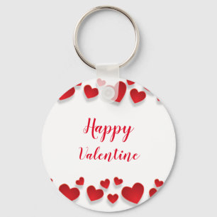 Niedliches Rotes Glück Valentine Liebe Herz Schlüsselanhänger