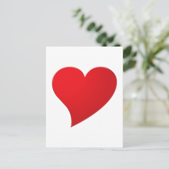 Niedliches rotes Großherz minimalistisch modern el Postkarte (Stehend Vorderseite)