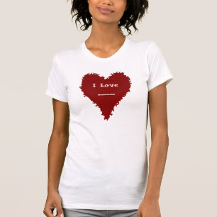 Niedliches rotes Herz auf rotem Damen T-Shirt für